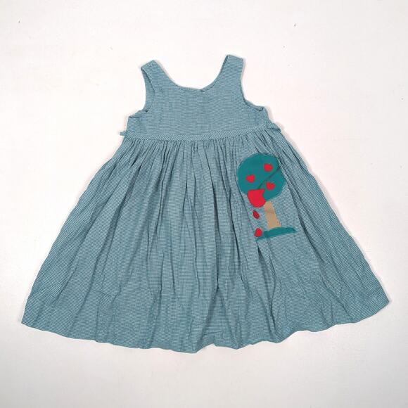 Funtasia Too Dress Girl Size 4 Green Gingham Apple Tree Sundress Boutique School - Picture 1 of 6